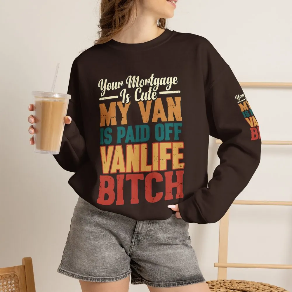 Unisex Heavy Blend™ Crewneck Sweatshirt — "Your Mortgage Is Cute" Design F**K-Line