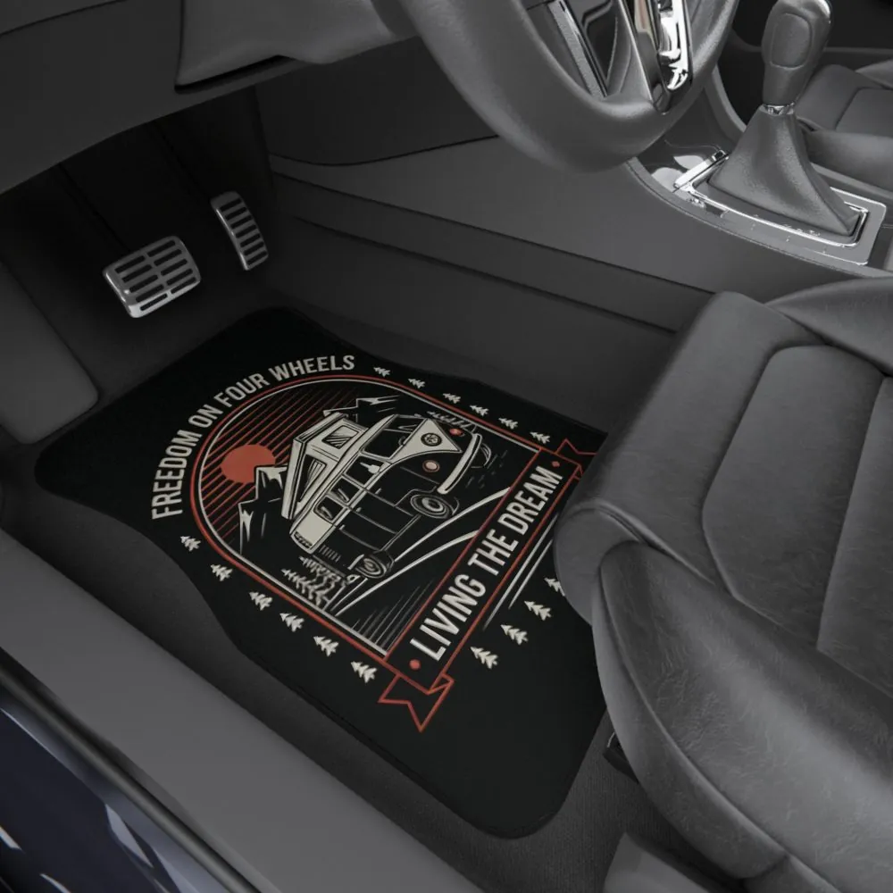 Car Mats (Set of 2 Front) — “Freedom on Four Wheels / Living the Dream” Front Floor Mats2
