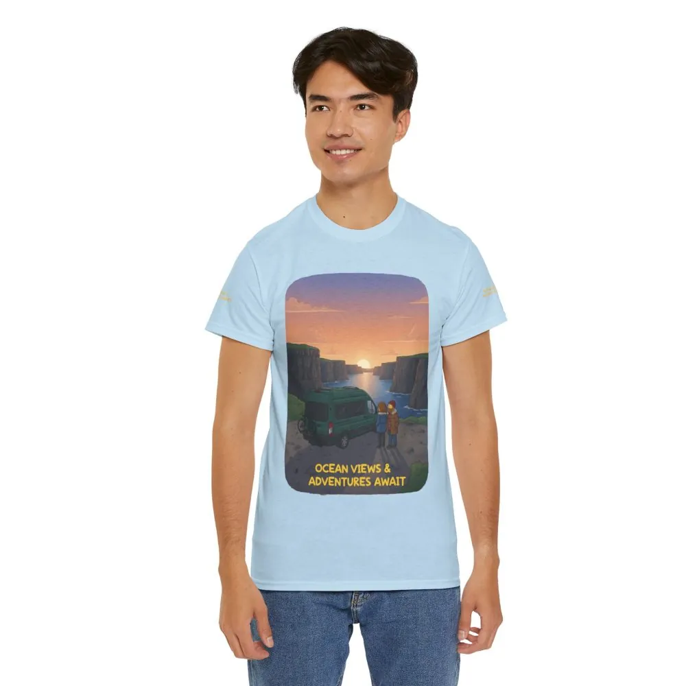 14316389507466802732_2048.jpeg Unisex Heavy Cotton Tee — "Ocean Views-Adventures Awaits" Design Sitcom-Line