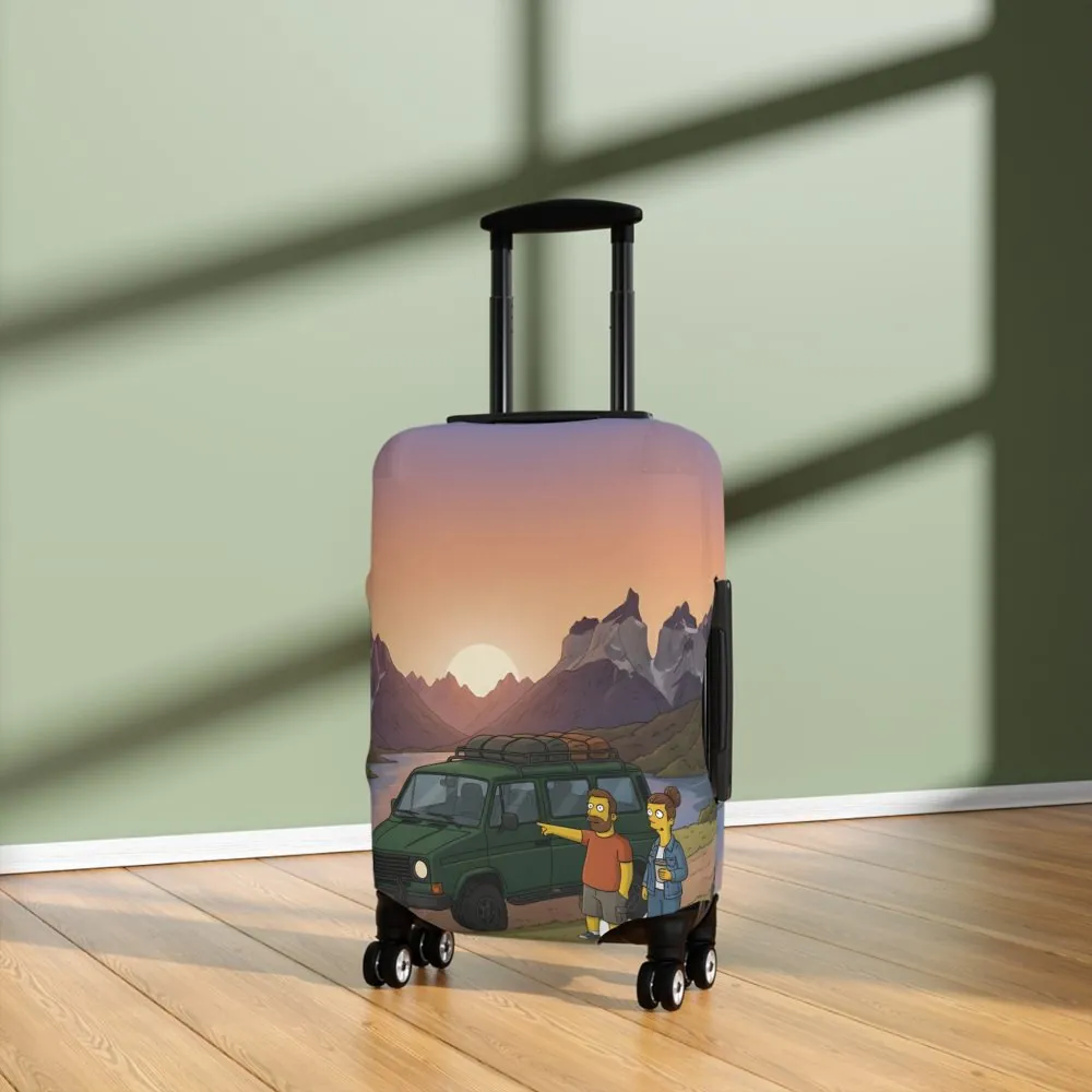 Luggage Cover — Adventure Camper Sketch Travel Suitcase(Design Sitcom-Line)