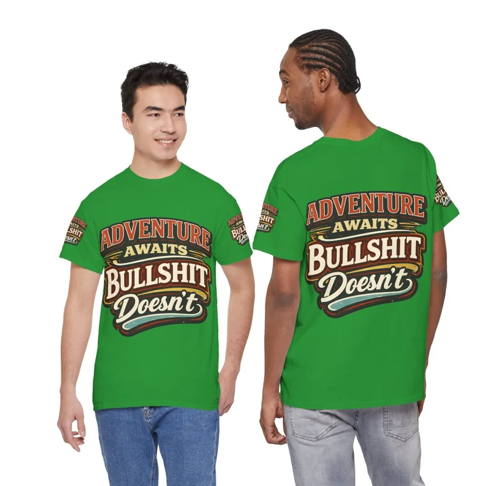 Unisex Heavy Cotton Tee — "Adventure Awaits" Design F**K-Line