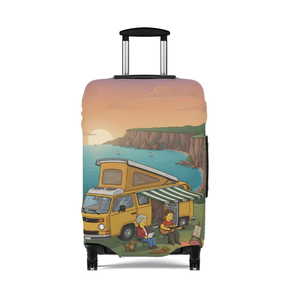 Luggage Cover — Adventure Camper Sketch Travel Suitcase(Design Sitcom-Line)