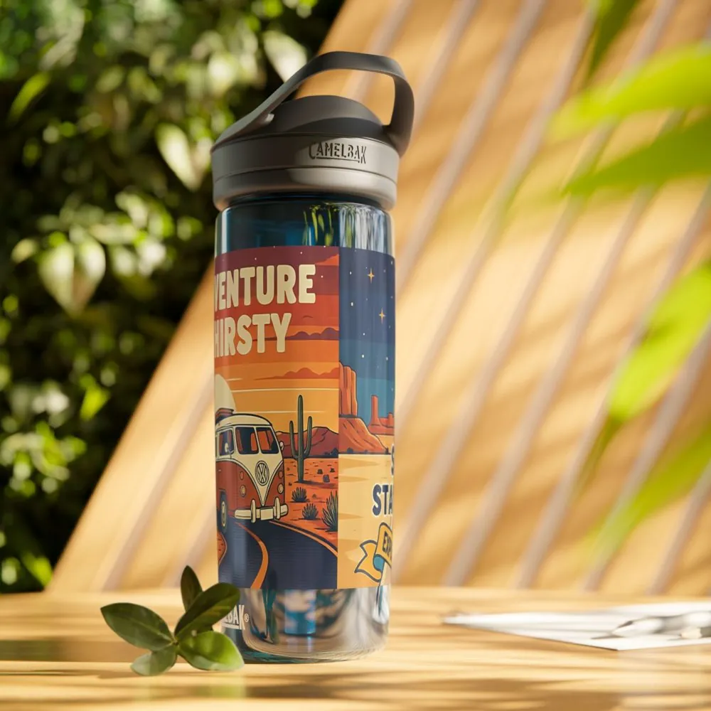 Water Bottle CamelBak  — "Adventure Is Thirsty "20oz/25oz Travel Bottle with Retro Road Trip Design