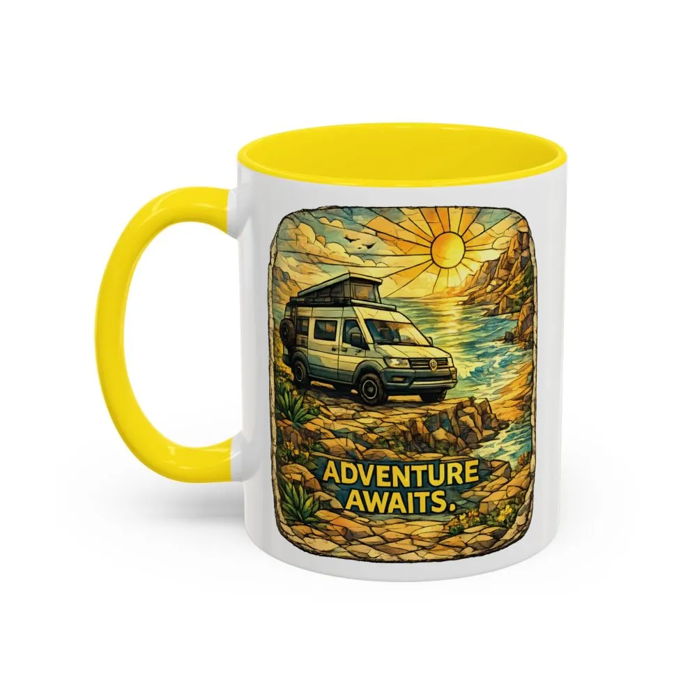 14366766540918737138_2048.jpeg Accent Coffee Mug (11, 15oz) — "Adventure Awaits" Design Cubic-Line