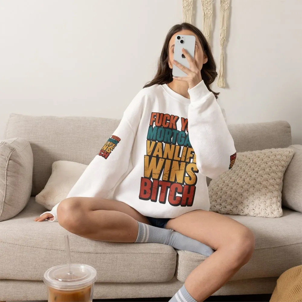 Unisex Heavy Blend™ Crewneck Sweatshirt — "Fuck Your Mortgage" Design F**K-Line