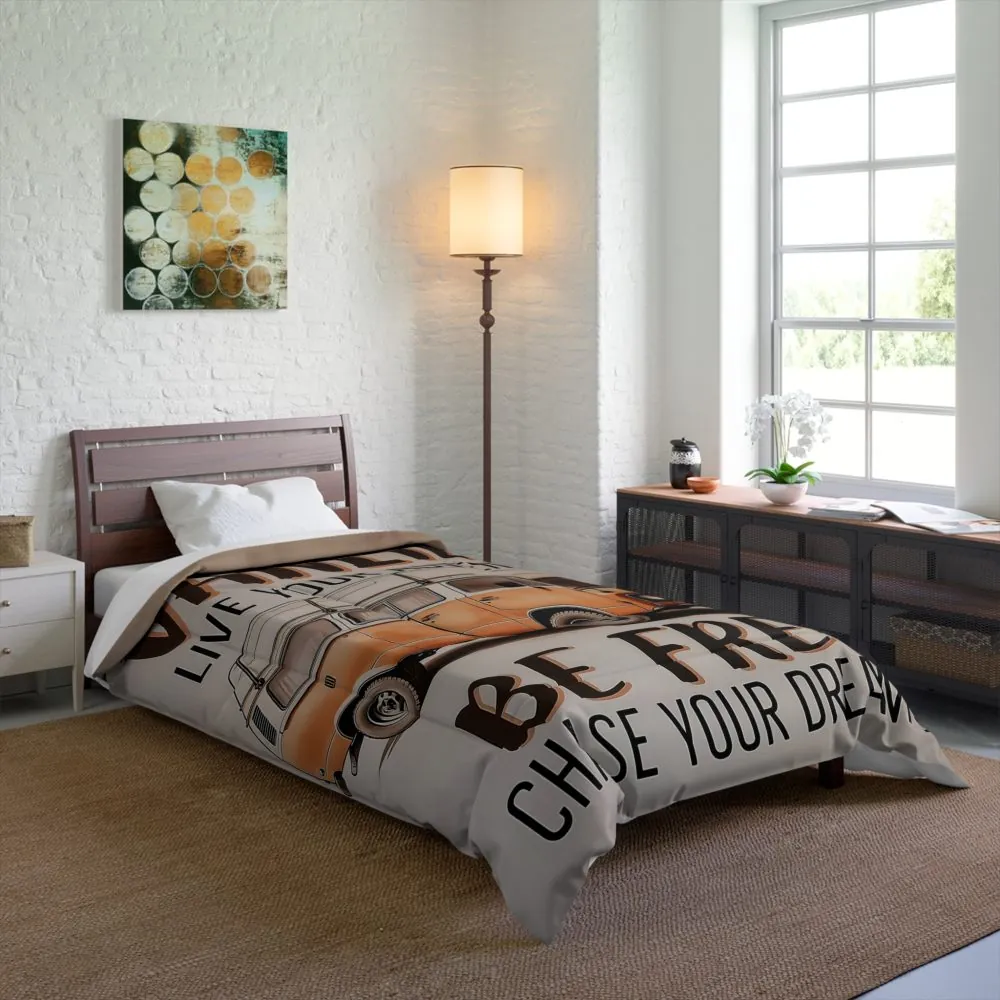 Comforter – 'Be Free, Chase Your Dreams' Vintage Camper Bedding