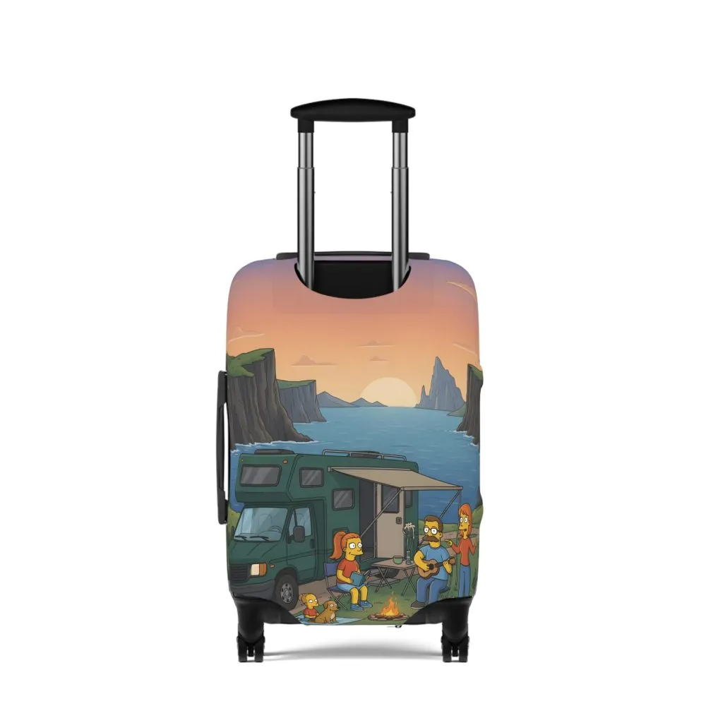 Luggage Cover — Adventure Camper Sketch Travel Suitcase(Design Sitcom-Line)