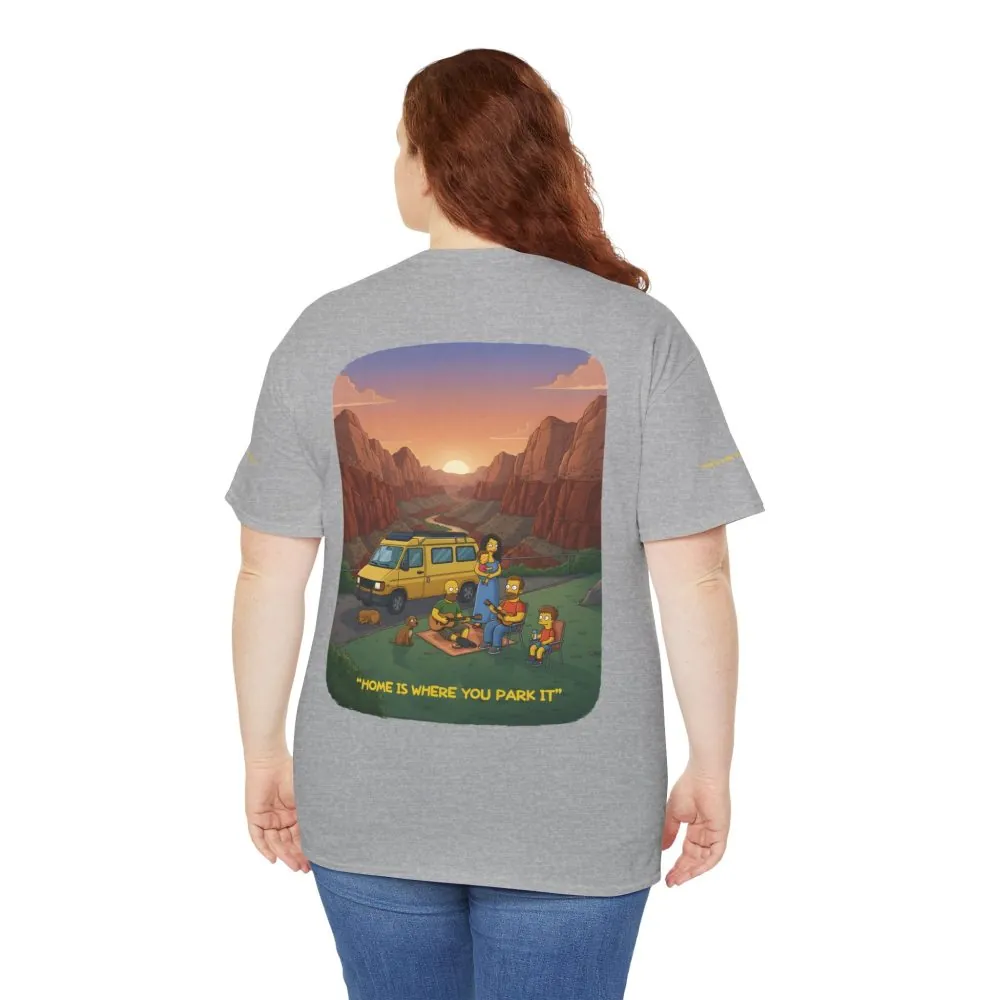 Unisex Heavy Cotton Tee — "Home Is Where You Park It" Design Sitcom-Line