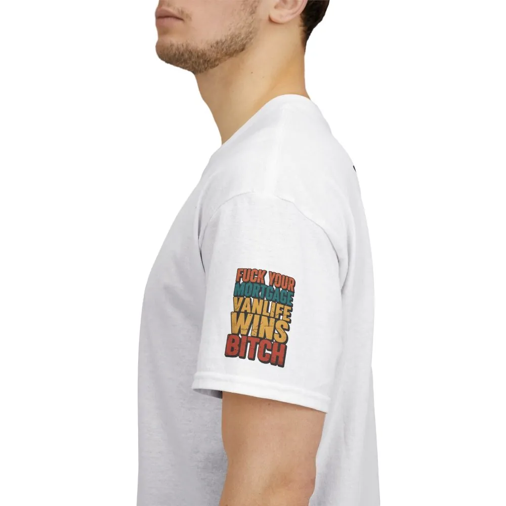 Unisex Heavy Cotton Tee — "Fuck Your Mortgage" Design F**K-Line