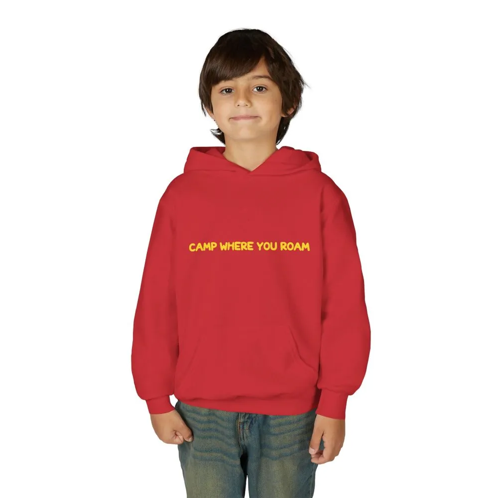 Youth Hoodie(Gildan) – "Camp Where You Roam" (Design Sitcom-Line)