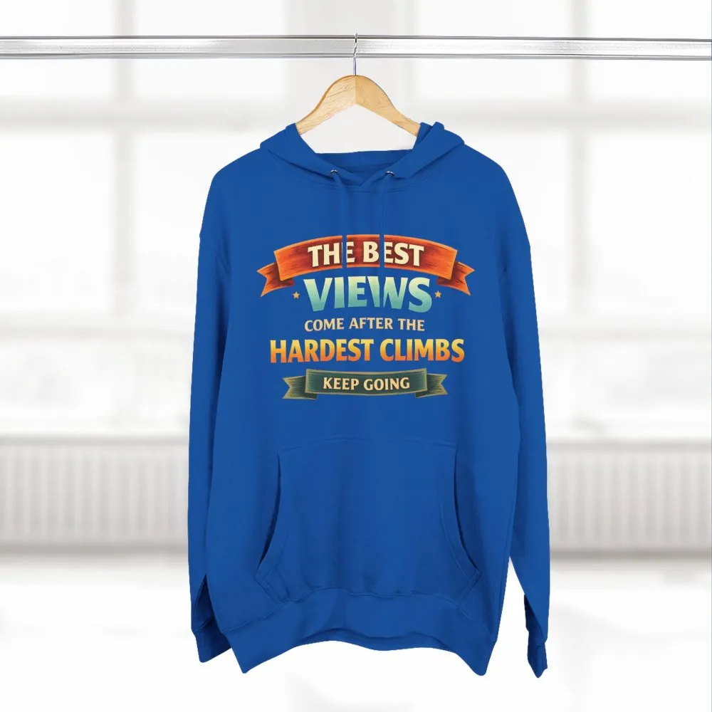 Three-Panel Fleece Hoodie - "The Best Views" Design Scenic-Line