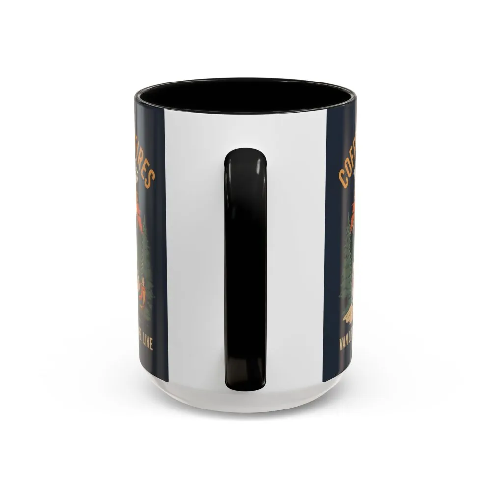 Accent Coffee Mug (11, 15oz) — "Coffee and campfires"