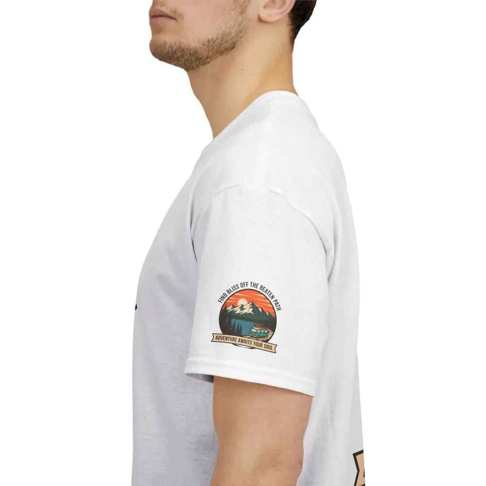 14443691158560381484_2048.jpeg Unisex Heavy Cotton Tee — "Find Bliss Off the Beaten Path" Mountain & Camper T‑Shirt