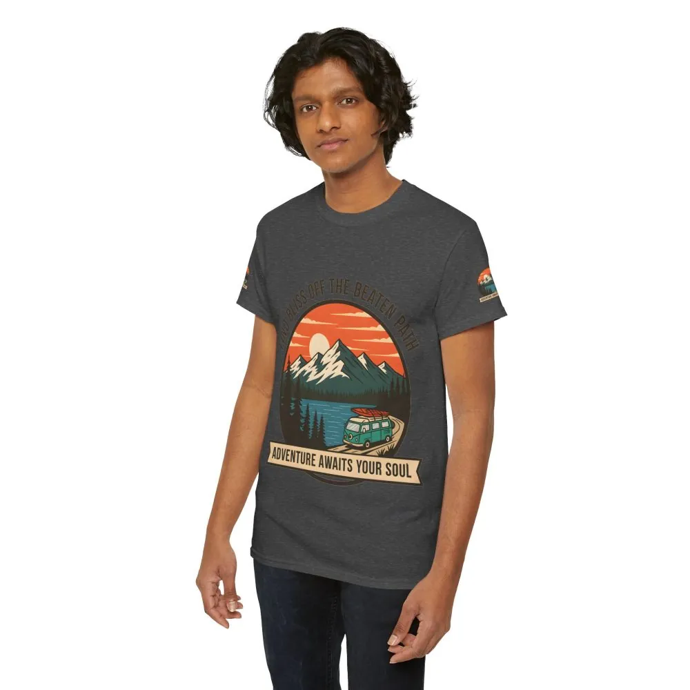 14455151120946827522_2048.jpeg Unisex Heavy Cotton Tee — "Find Bliss Off the Beaten Path" Mountain & Camper T‑Shirt