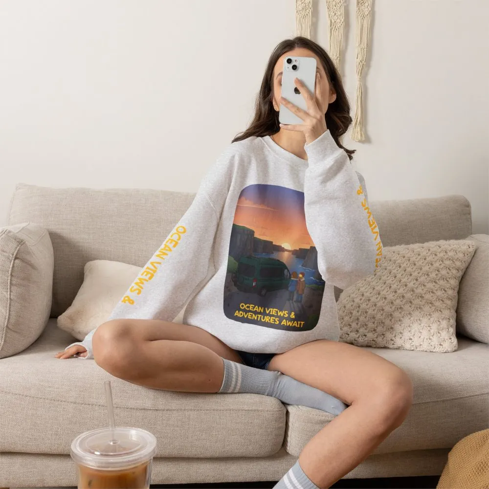 14456374549312518806_2048.jpeg Unisex Heavy Blend™ Crewneck Sweatshirt — "Ocean Views-Adventures Awaits" Design Sitcom-Line