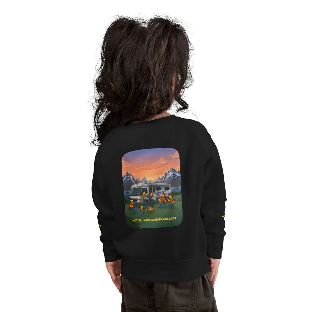 14456479828104337306_2048.jpeg Toddler Sweatshirt - "Not All Who Wander Are Lost" (Design Sitcom-Line)