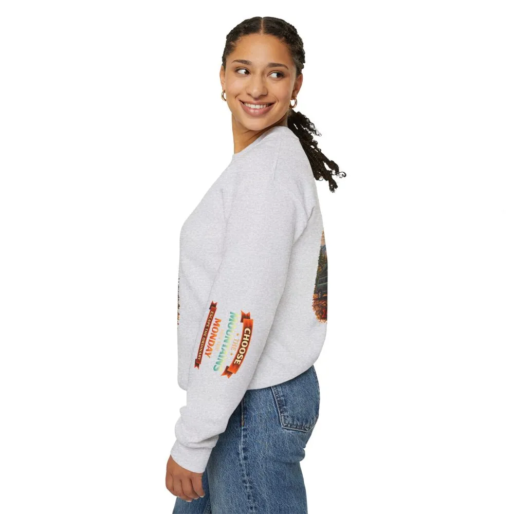 Unisex Heavy Blend™ Crewneck Sweatshirt — "Choose The Mountens" Design Scenic-Line