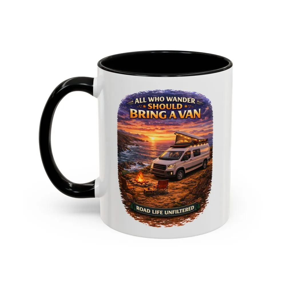14481513001193623794_2048.jpeg Accent Coffee Mug (11, 15oz) — "All Who wander Should Bring A Van" Design Scenic-Line