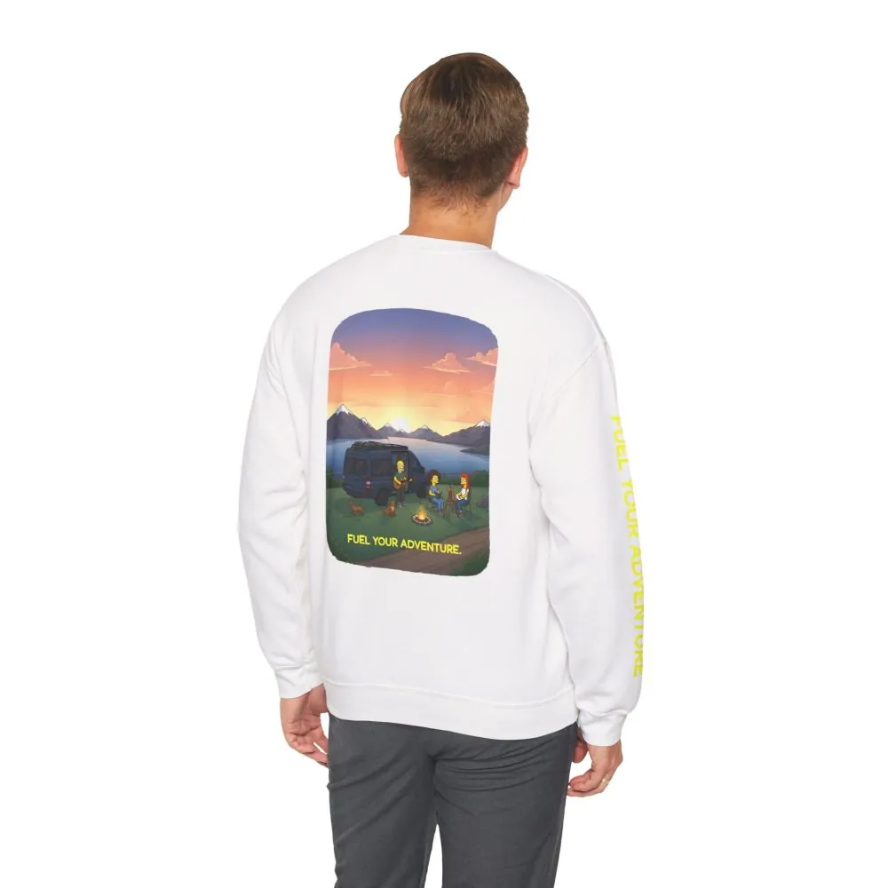 Unisex Heavy Blend™ Crewneck Sweatshirt — "Fuel Your Adventure" Design Sitcom-Line