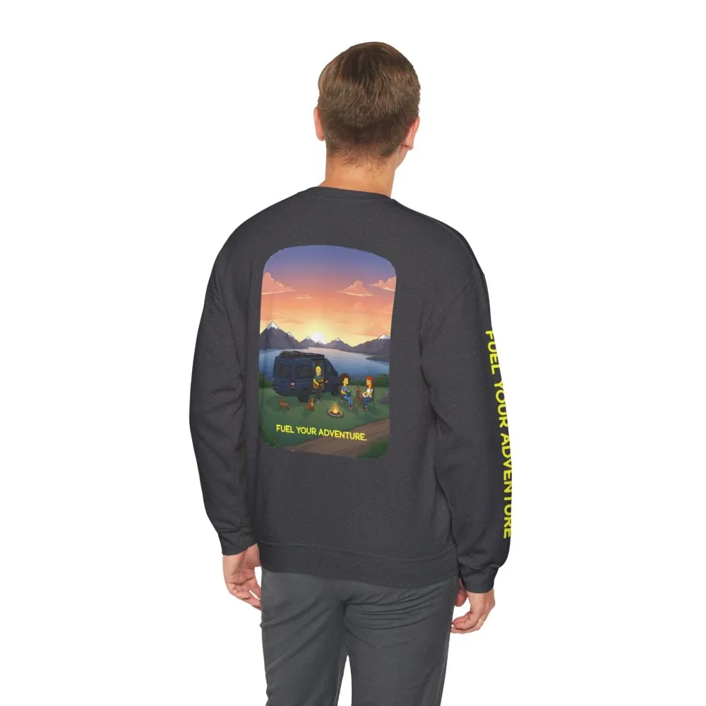 Unisex Heavy Blend™ Crewneck Sweatshirt — "Fuel Your Adventure" Design Sitcom-Line