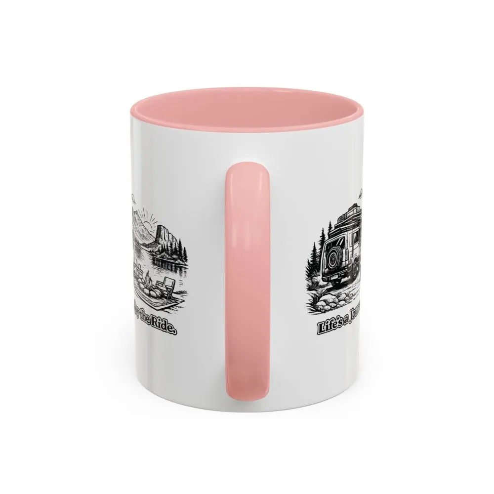 14496982958915443348_2048.jpeg Accent Coffee Mug (11, 15oz) — "Lifes A Journey,Enjoy The Ride" Design Minimal-Line