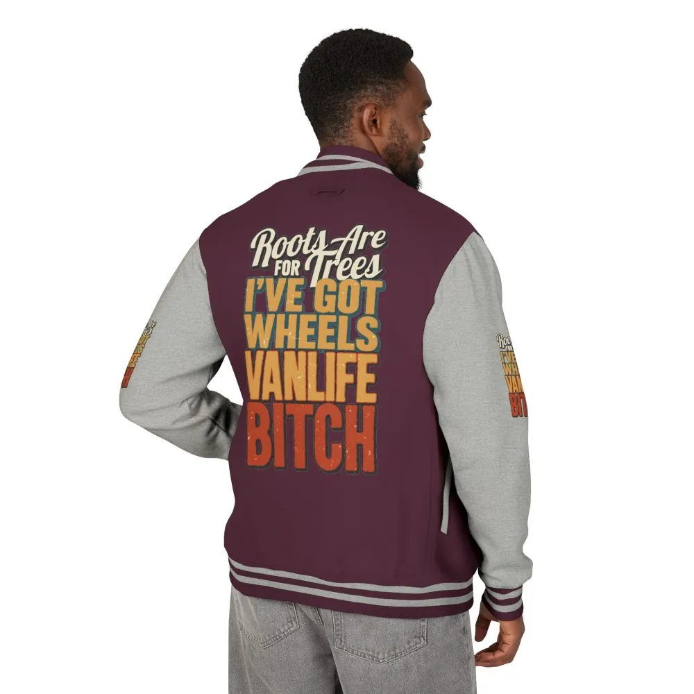 Unisex Heavyweight Letterman Jacket — "Roots Are For Trees" Design F**K-Line