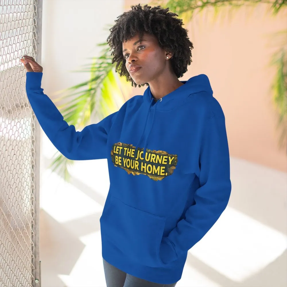 14526482471194005930_2048.jpeg Three-Panel Fleece Hoodie - "Let The Journey Be Your Home" Design Cubic-Line