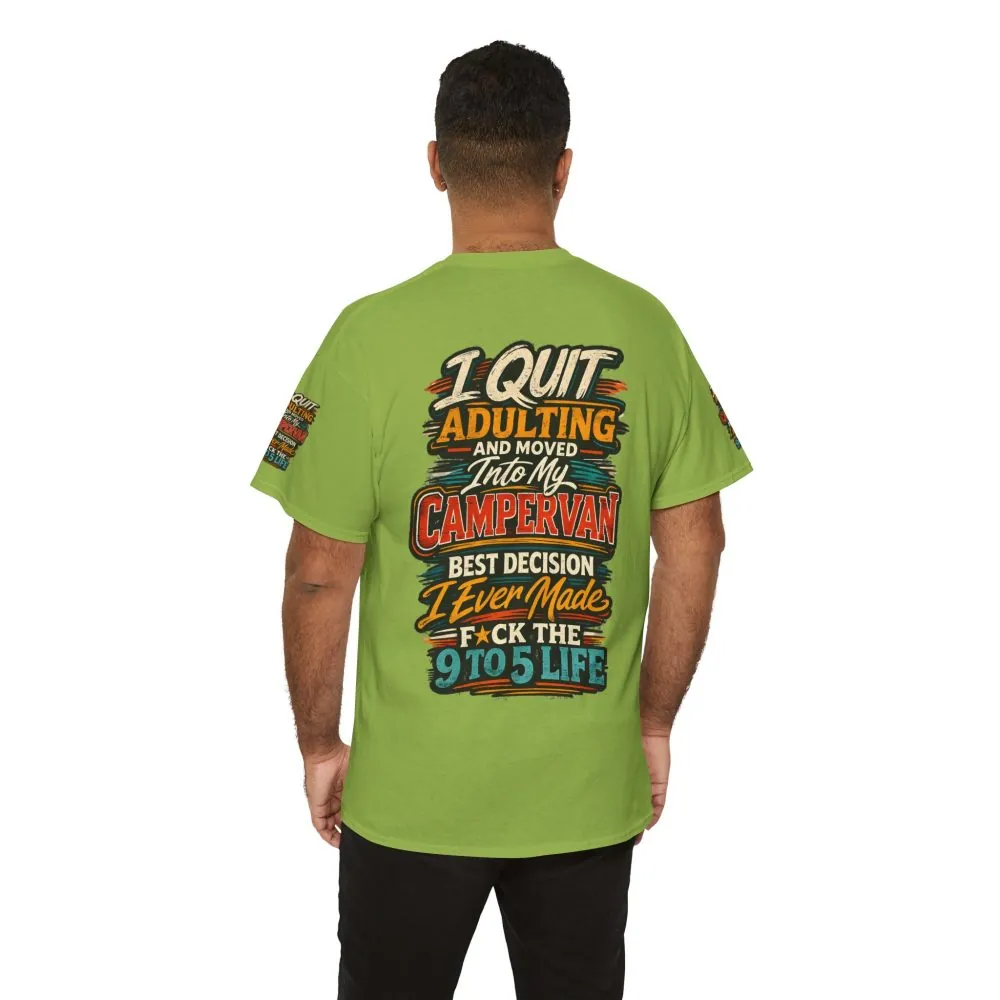 Unisex Heavy Cotton Tee — "I Quit Adulting" Design F**K-Line