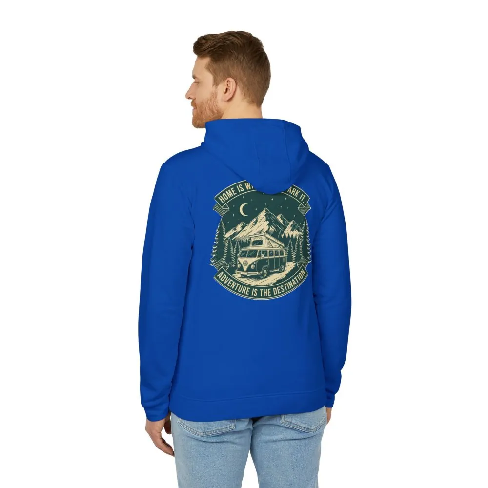 14532920701772669973_2048.jpeg Hoodie(Adidas) — "Home Is Where You Park It-Adventure is the destination" Outdoor Travel Pullover (Front + Back Printed)