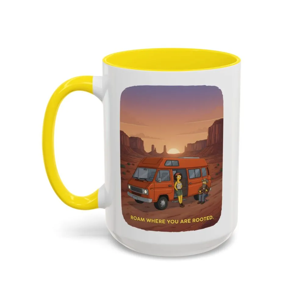 14541691325277810454_2048.jpeg Accent Coffee Mug (11, 15oz) — "Roam Where You Are Rooted" Design Sitcom-Line