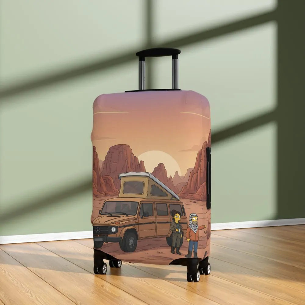 Luggage Cover — Adventure Camper Sketch Travel Suitcase(Design Sitcom-Line)