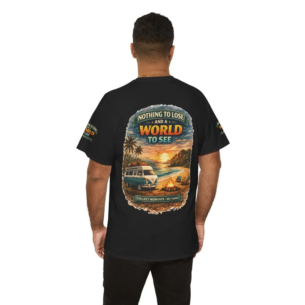 Unisex Heavy Cotton Tee — "Nothing To Lose " Design Scenic-Line