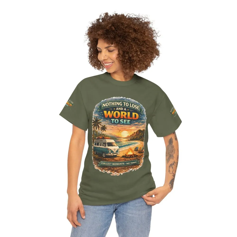 Unisex Heavy Cotton Tee — "Nothing To Lose " Design Scenic-Line