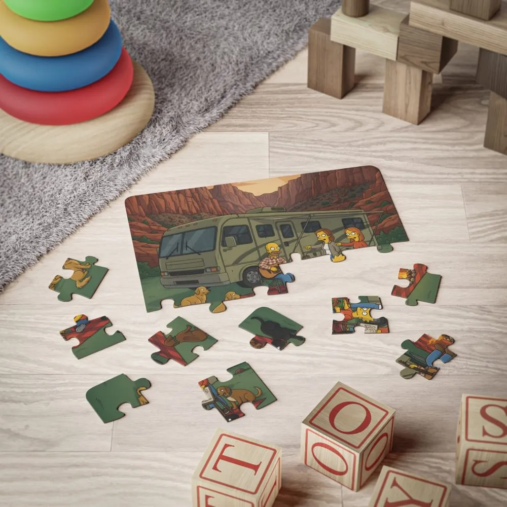 Kids' 30‑Piece Camping Puzzle — Scenic Camper Jigsaw