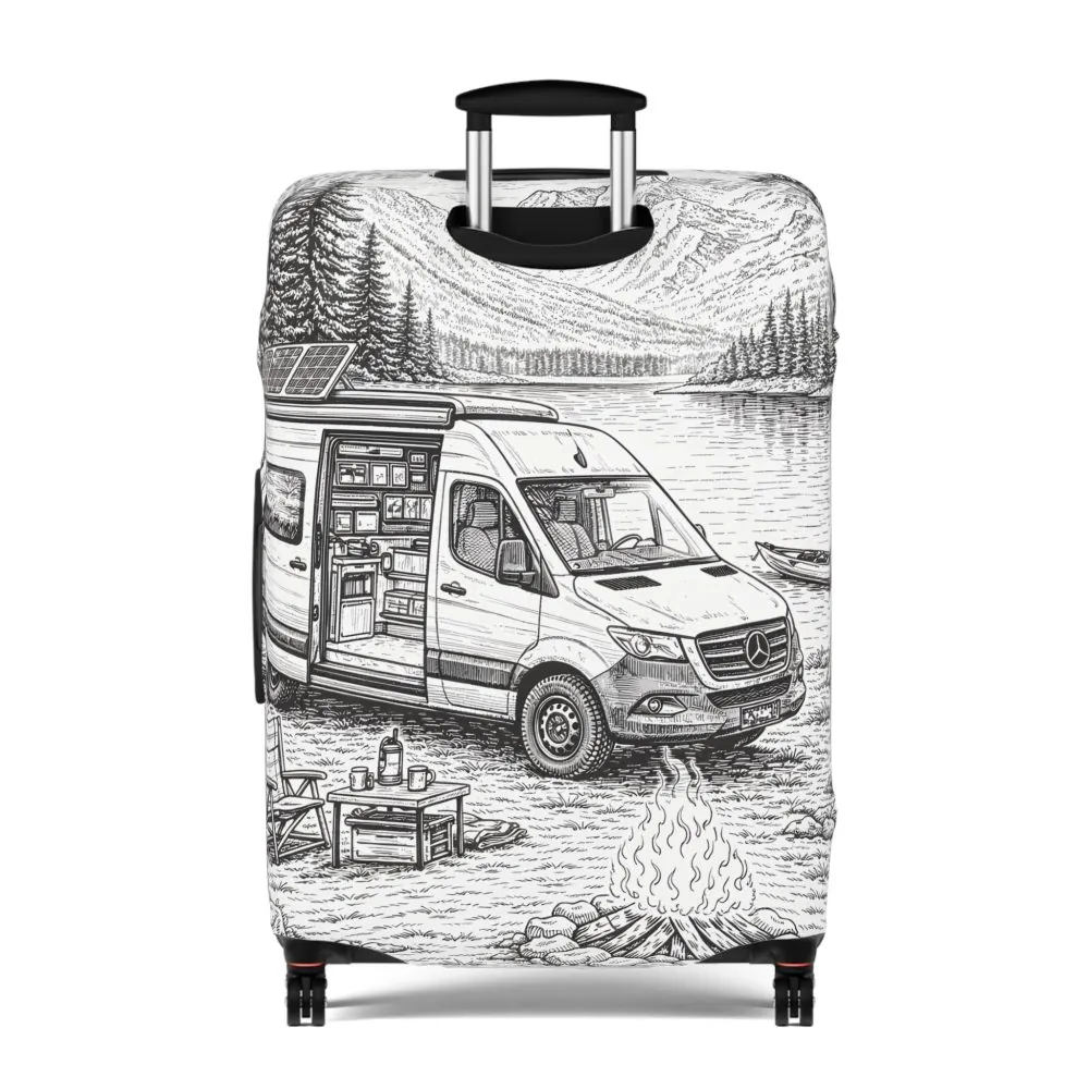 1459684126192883854_2048.jpeg Luggage Cover — Adventure Camper Sketch Travel Suitcase