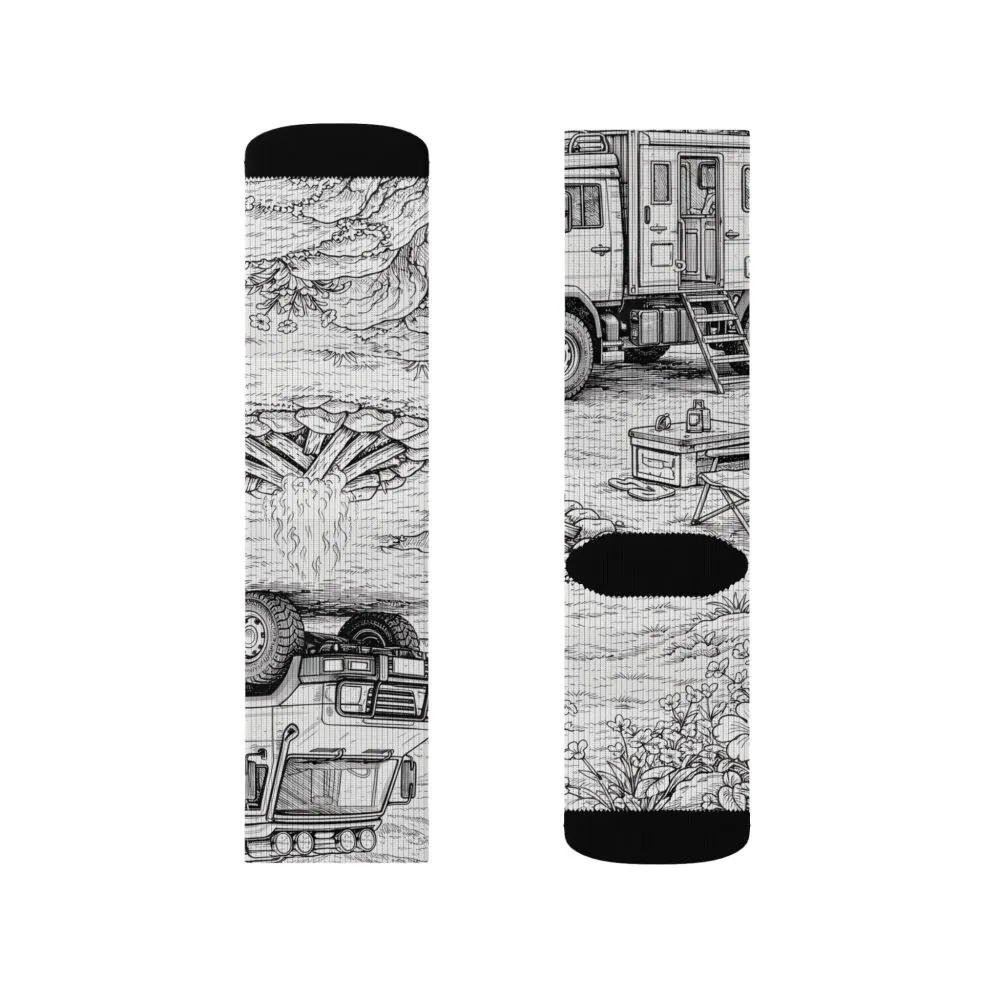 14609473485322161918_2048.jpeg Sublimation Socks — Retro Camper Roadtrip Crew Socks