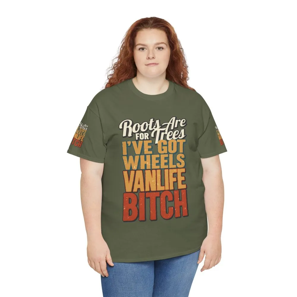 Unisex Heavy Cotton Tee — "Roots Are For Trees" Design F**K-Line