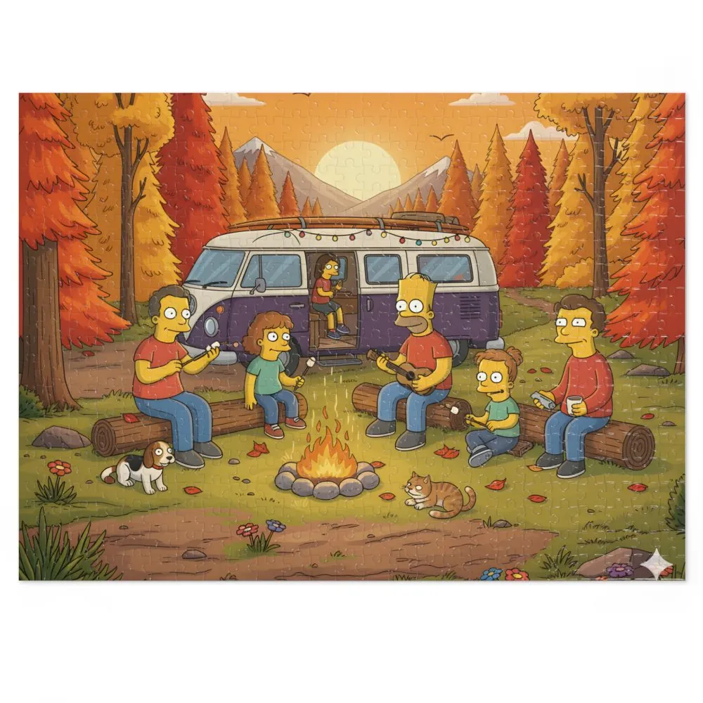 14625192161052068744_2048.jpeg Jigsaw Puzzle with Tin — Autumn Van Bonfire Scene
