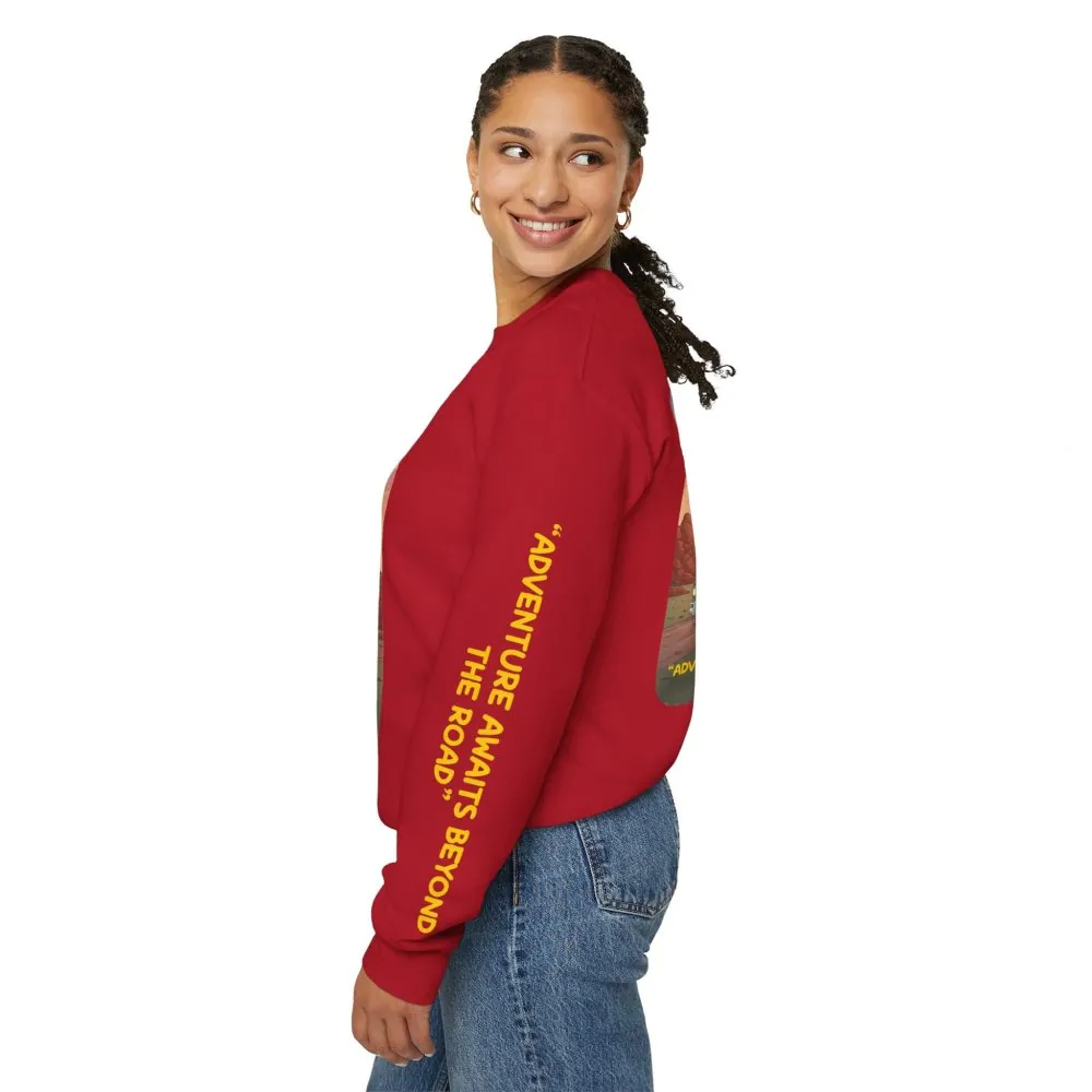 14627549275344114722_2048.jpeg Unisex Heavy Blend™ Crewneck Sweatshirt — "Adventure Awaits Beyond The Road" Design Sitcom-Line