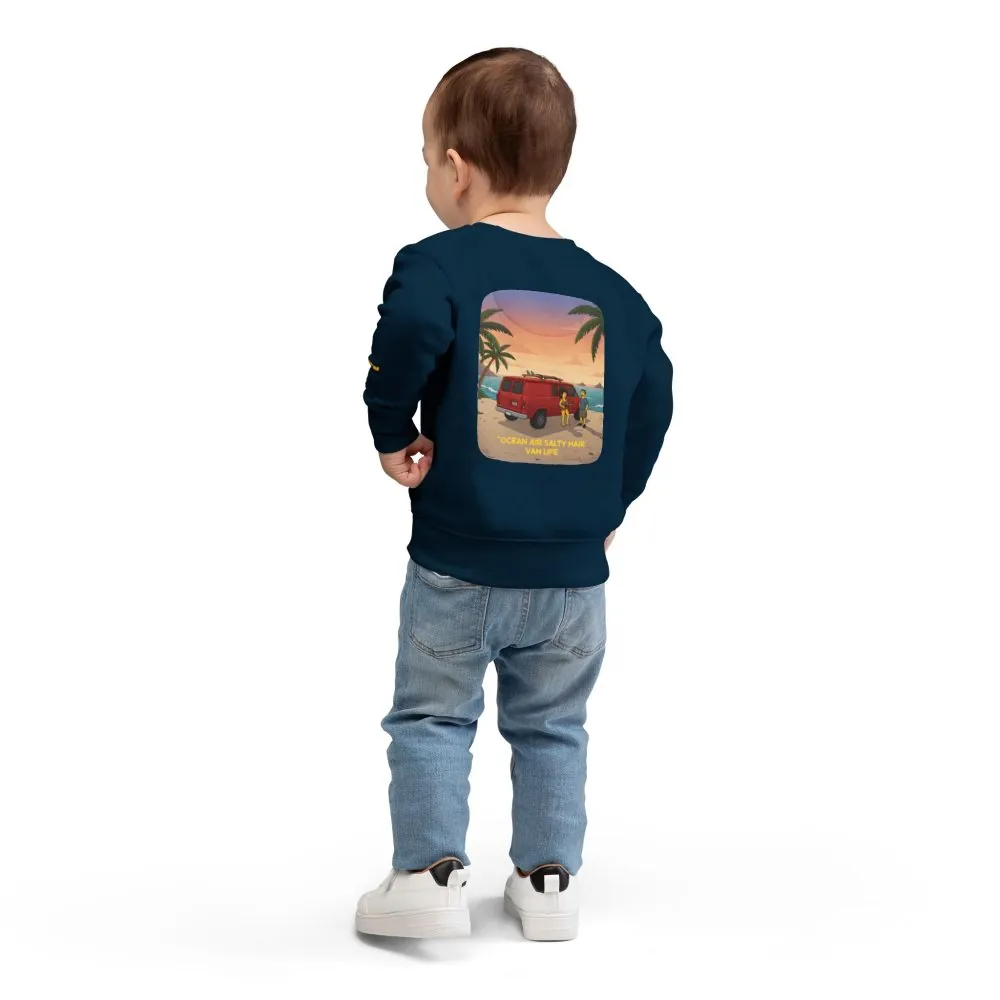 14628816560834281693_2048.jpeg Toddler Sweatshirt - "Ocean Air Salty Hair Van Life" (Design Sitcom-Line)