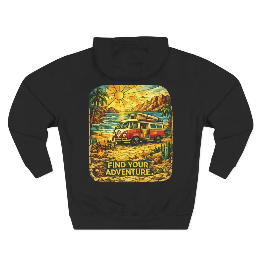 14631682518337937443_2048.jpeg Three-Panel Fleece Hoodie - ""Find Your Adventure"" Design Cubic-Line
