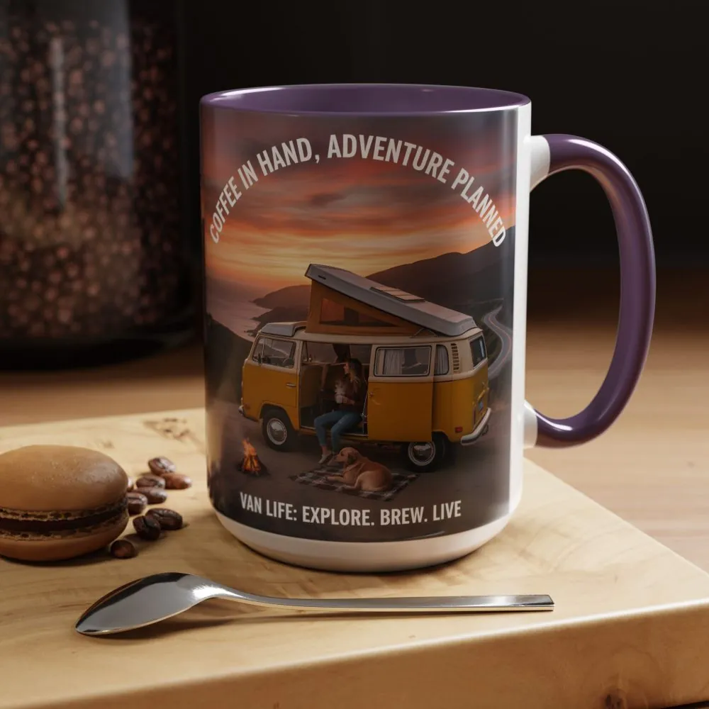 14639071237078692644_2048.jpeg Accent Coffee Mug (11, 15oz) - "Coffee in Hand, Adventure Planned"