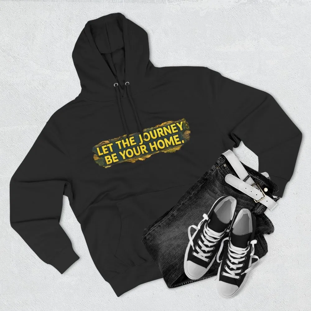 14649506520235079585_2048.jpeg Three-Panel Fleece Hoodie - "Let The Journey Be Your Home" Design Cubic-Line
