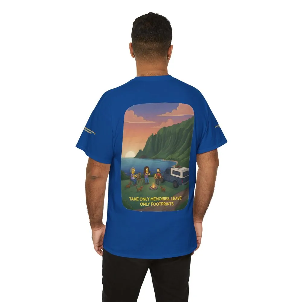 Unisex Heavy Cotton Tee — "Take Only Memories-Leave Only Footprints" Design Sitcom-Line