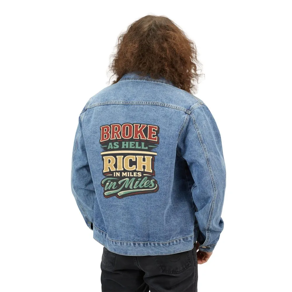Men's Denim Jacket — "Broke As Hell" Design F**K-Line