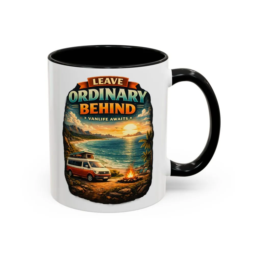 Accent Coffee Mug (11, 15oz) — "Leave Ordinary Behind" Design Scenic-Line