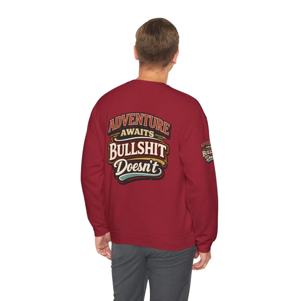 Unisex Heavy Blend™ Crewneck Sweatshirt — "Adventure Awaits" Design F**K-Line