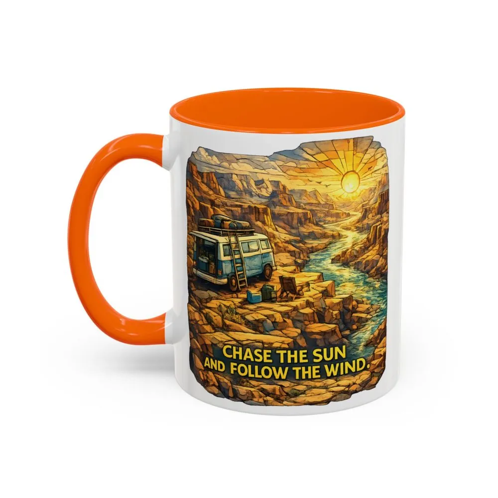 14666888514143165545_2048.jpeg Accent Coffee Mug (11, 15oz) — "Chase The Sun And Follow The Wind" Design Cubic-Line
