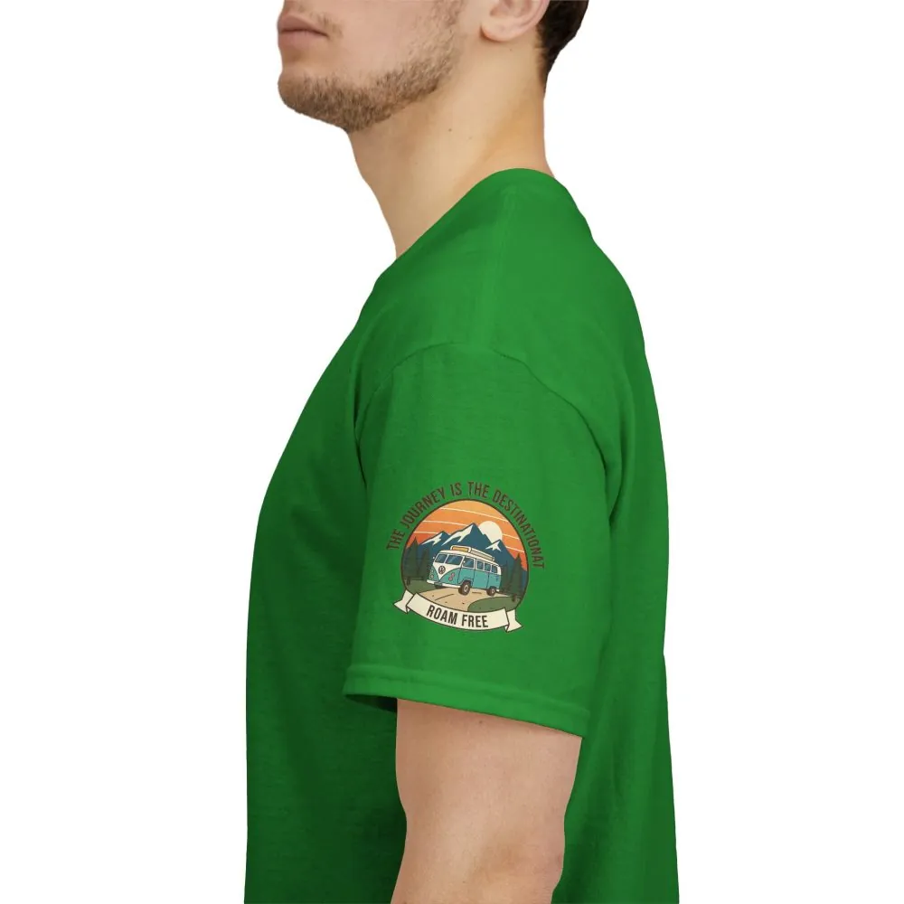 14667006116202475850_2048.jpeg Unisex Heavy Cotton Tee — "The Journey Is The Destination" Roam Free Travel Shirt