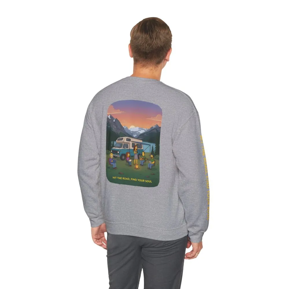 Unisex Heavy Blend™ Crewneck Sweatshirt — "Hit The Road-Find Your Soul" Design Sitcom-Line